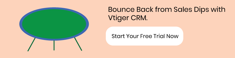 Sales Dip, bounce back, trampoline, vtiger crm