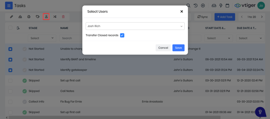 List View Change Owner