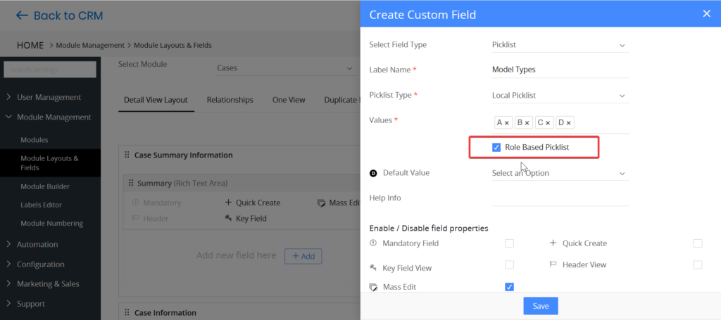 Big Little Things Role Based Picklist Image 5 (Creating the Field)