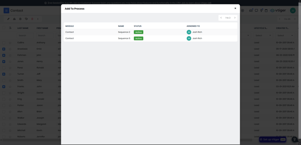 Process Designer blog - Image 8 List View popup
