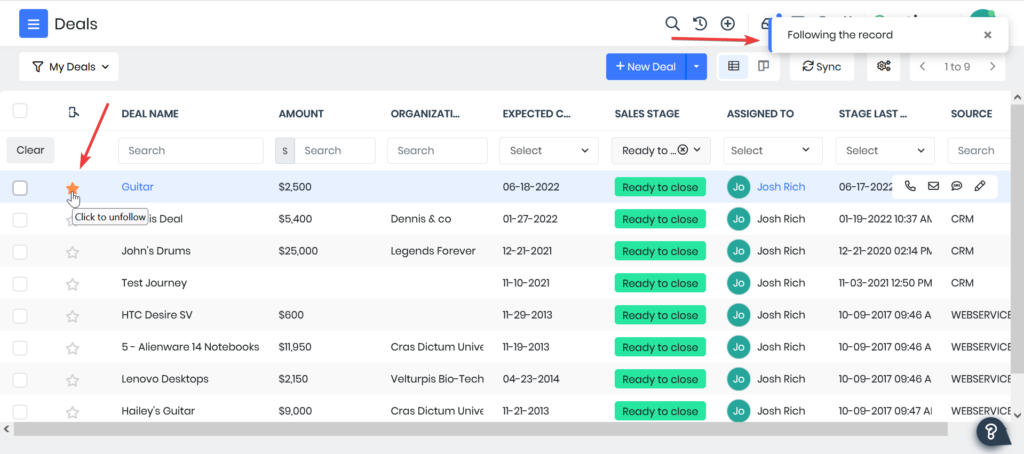 Follow Blog (Image 1.0 List View single record)